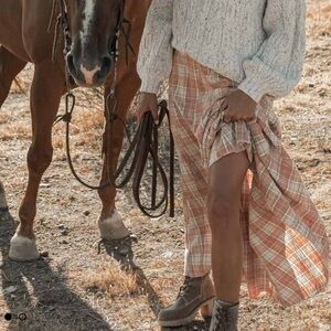 BÖHME SACHI PLAID SKIRT IN PINK SIZE MEDIUM